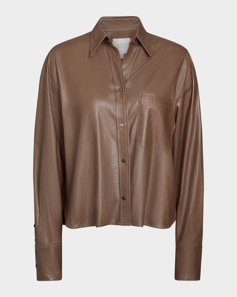 Leather Average Joe Button-Front Shirt